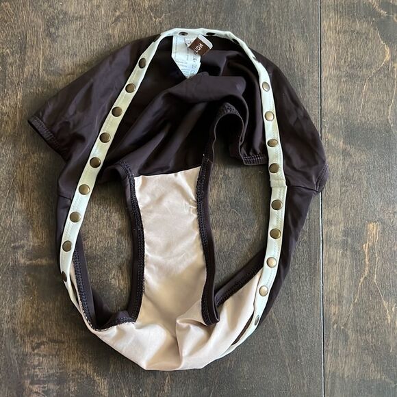 The collection brown cream studded halter bikini set Sz-12 - Picture 8 of 11